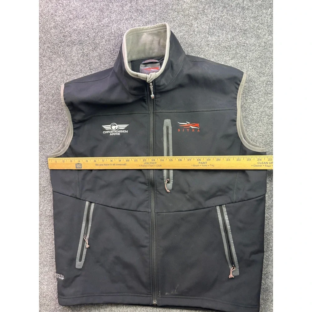 Sitka Jetstream Vest Mens XL Black GORE-TEX Full Zip Hunting Gear Logo
